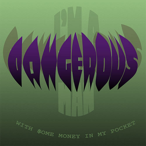 Greend and dark atmosfere with letter with dangerous in purple and the other text in shadow