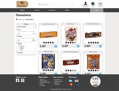 Mockup of the desktop version of a category page