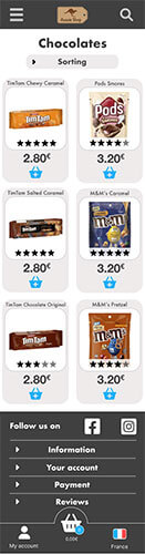 Mockup of the mobile version of a category page