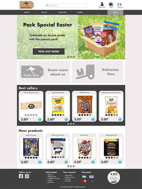 Mockup of the desktop version of the homepage