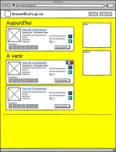 Mockup of the desktop version of the homepage