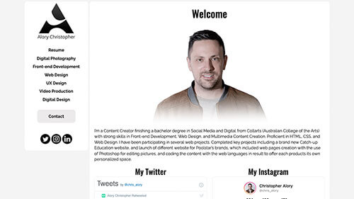 Screenshot of my portfolio