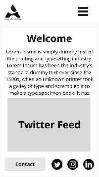 Wirefram of the mobile version of the home page